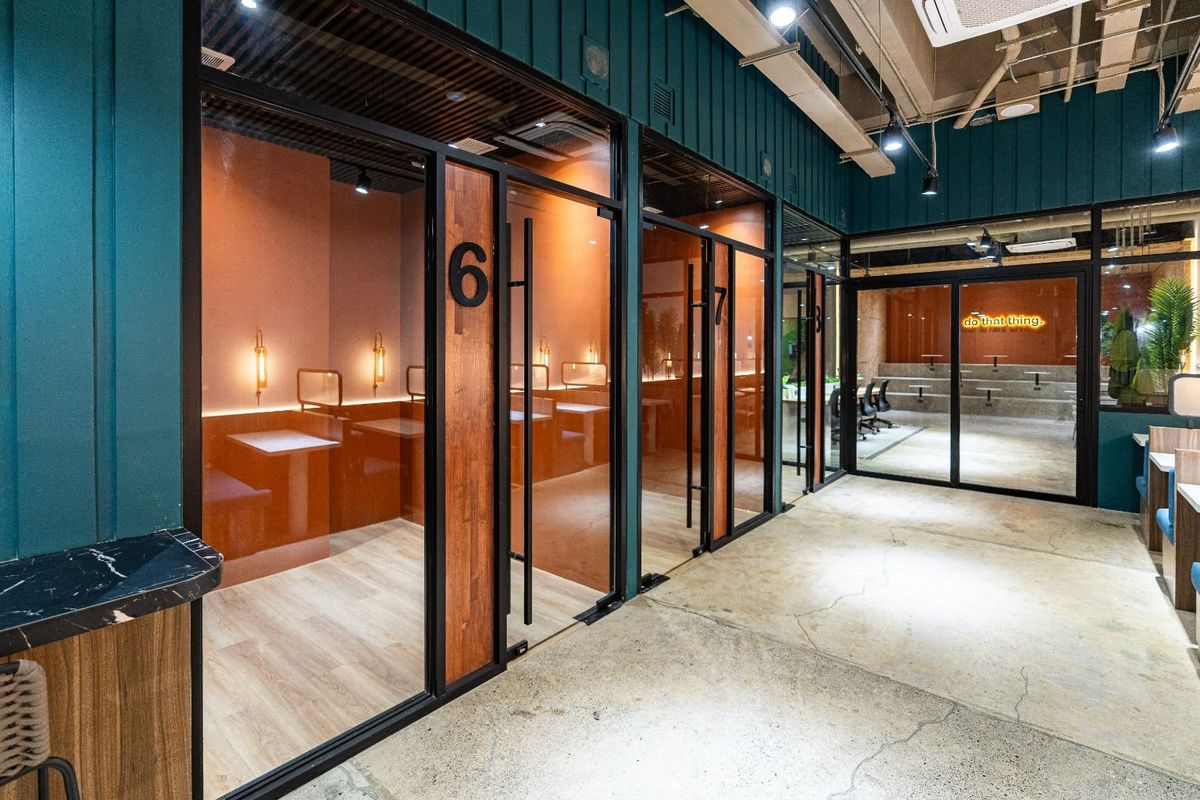 The row of private offices